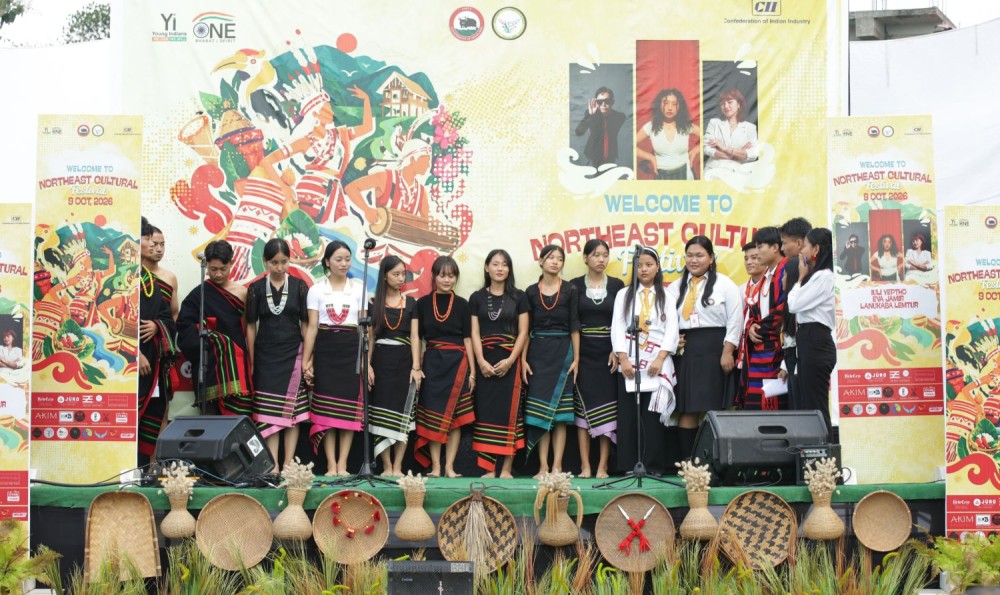 Students participate in the Northeast Cultural Festival held at Norman Putsure College, Chümoukedima on October 9.